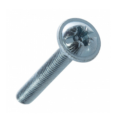 Рекомендуем купить Винт DIN 967 М6x50 с низкой полукруглой головкой и прессшайбой, крестообразный шлиц, кл. пр. 4.6, оц. сталь