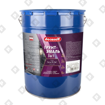 Грунт-эмаль Pufas Decoself 3 в 1 глянцевая зеленая (5кг) - №1