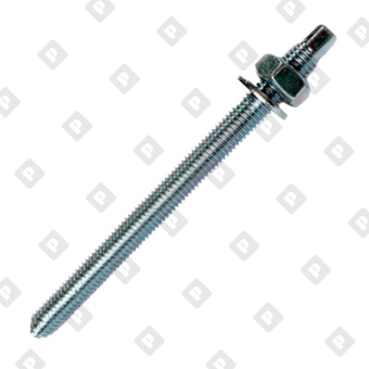 Шпилька к химическому анкеру HIMTEX M10x130 мм с гайкой и шайбой, 5.8 кл. пр. - №1