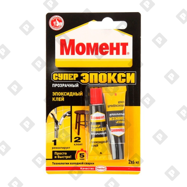 Клей Момент Супер Эпокси прозрачный (2x6 мл) - №1