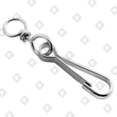 Карабин DIN 4293 пружинный тип 125 (тип А) 120мм с вертлюгом, оц. сталь - №1