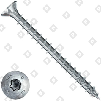 Шуруп для ДСП fischer FPF II CTF 5,0X70 BC 200  с полной резьбой и потайной головкой, оц. сталь - №1