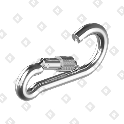 Карабин пожарный с фиксатором DIN 5299D 15x195, оц. сталь - №3