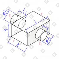 Крестовина прямоугольного сечения с круглой врезкой - №1