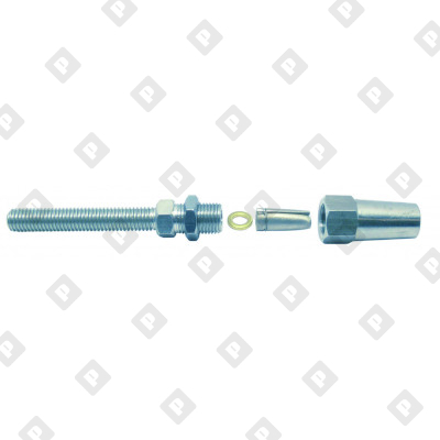 Зажим цанговый ART 8406 со шпилькой М10 для троса Ø5мм, с левой резьбой, нерж. сталь А4 - №1