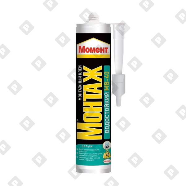 Клей Момент Монтаж Водостойкий МВ-40, белый (300 г) - №1