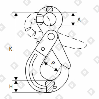 Крюк самозакрывающийся с проушиной 15 т, кл.пр. 8 - №2