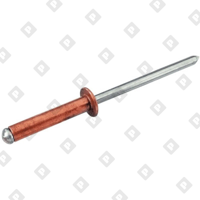 Заклепка вытяжная открытая 4.8x14 со стандартным бортом, медь / оц. сталь - №1