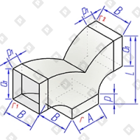 Тройник прямоугольного сечения штаны 180 - №1