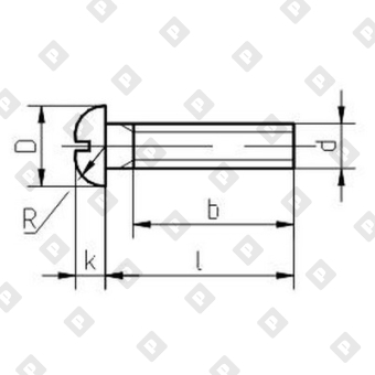 Винт ГОСТ 17473 исполнение 1 М3x8 с полуцилиндрической головкой и прямым шлицем, кл. пр 4.8, оц. сталь - №2