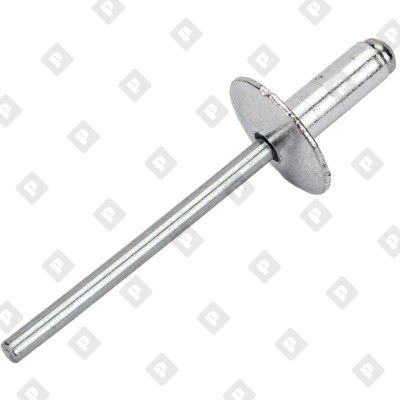 Заклепка вытяжная открытая 4,8x25 с увеличенным бортом 14 мм, алюминий / оц. сталь - №1