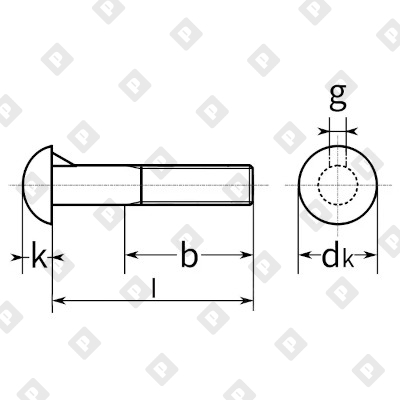 Болт DIN 607 M12x45 кл. пр. 4.8, оц. сталь - №2