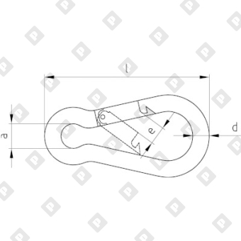 Карабин пожарный din 5299С 10x100, оц. сталь - №2