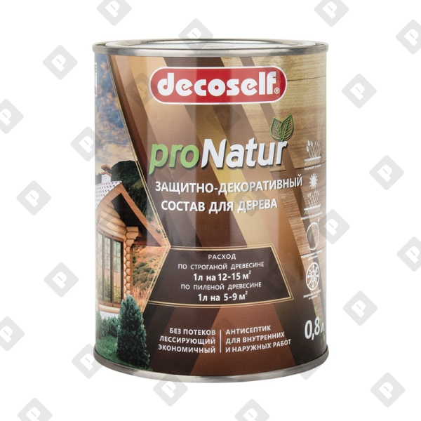 Антисептик лессирующий для дерева Pufas Decoself дуб (0,8 л) - №1