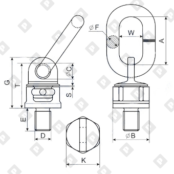 Рым-болт М24х40 с поворотной петлей, кл. пр. 8 - №2