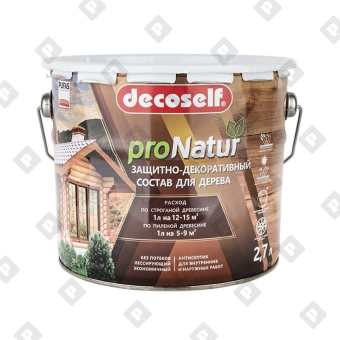 Антисептик лессирующий для дерева Pufas Decoself тик (2,7 л) - №1