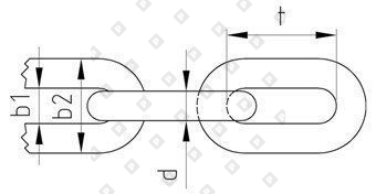 Цепь короткозвенная DIN 766 Ø13x36, нерж. сталь A4 - №3