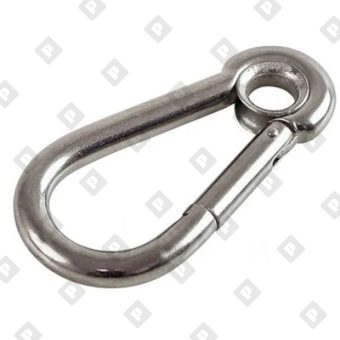 Карабин пружинный с кольцом ART 8250 7x70, нерж. сталь A4 - №3