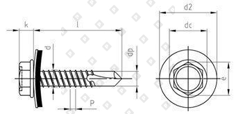 DIN 7504 A2 K 5,5X70 уплотн. шайба 16мм - №4