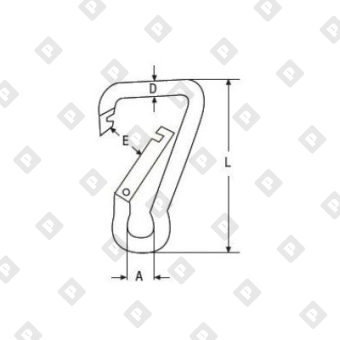 Карабин ассиметричный ART 814841 11x120, нерж. сталь A4 - №2